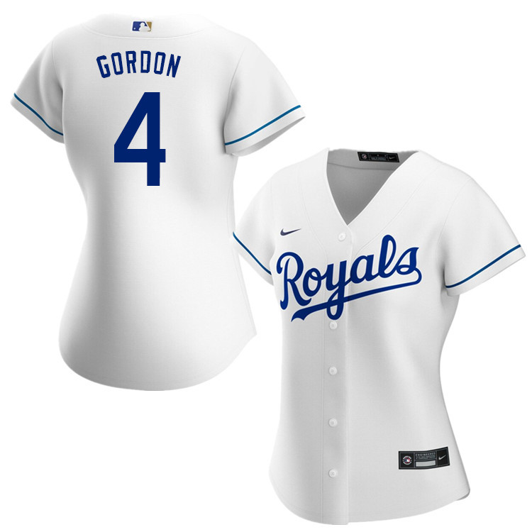 Nike Women #4 Alex Gordon Kansas City Royals Baseball Jerseys Sale-White